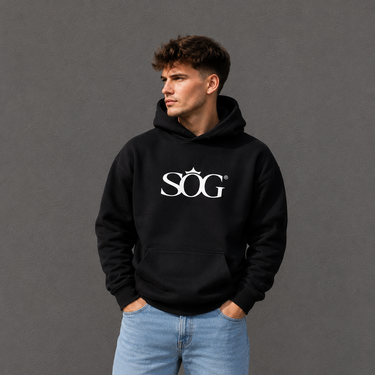 Unisex Hoodie mit Kapuze SOG Schwarz