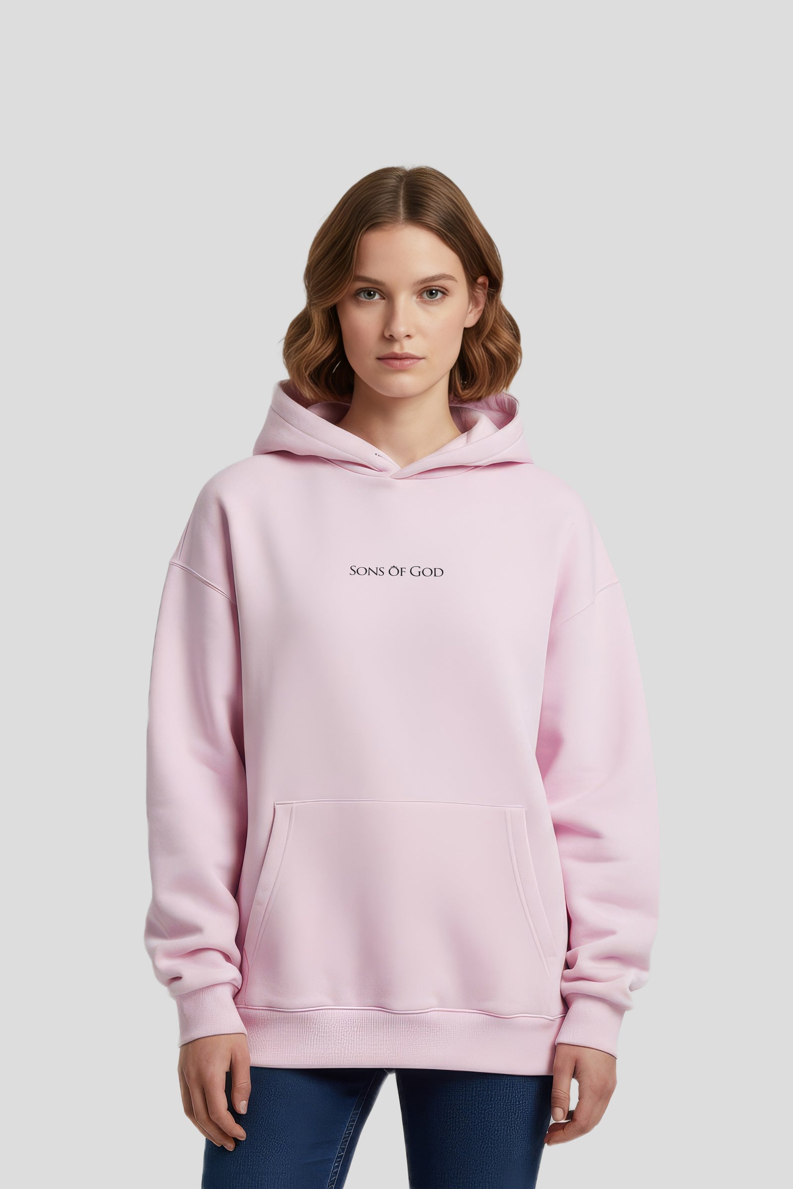 Oversize Hoodie mit Kapuze Sons of God Rosa