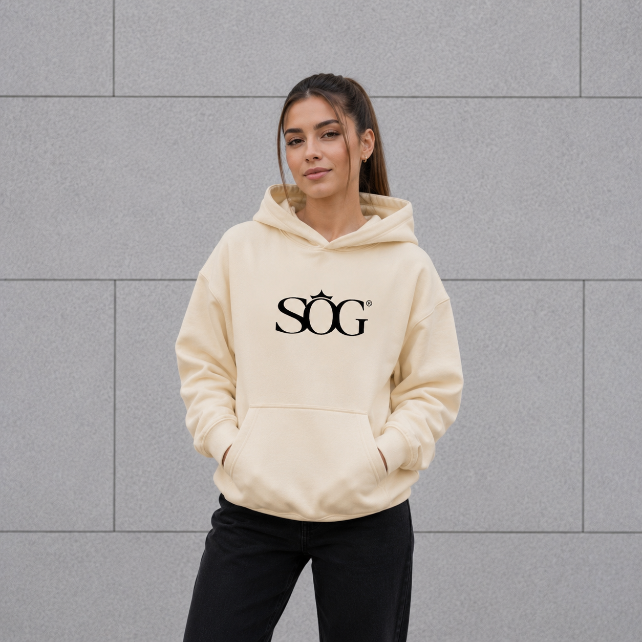 Unisex Hoodie mit Kapuze SOG Beige