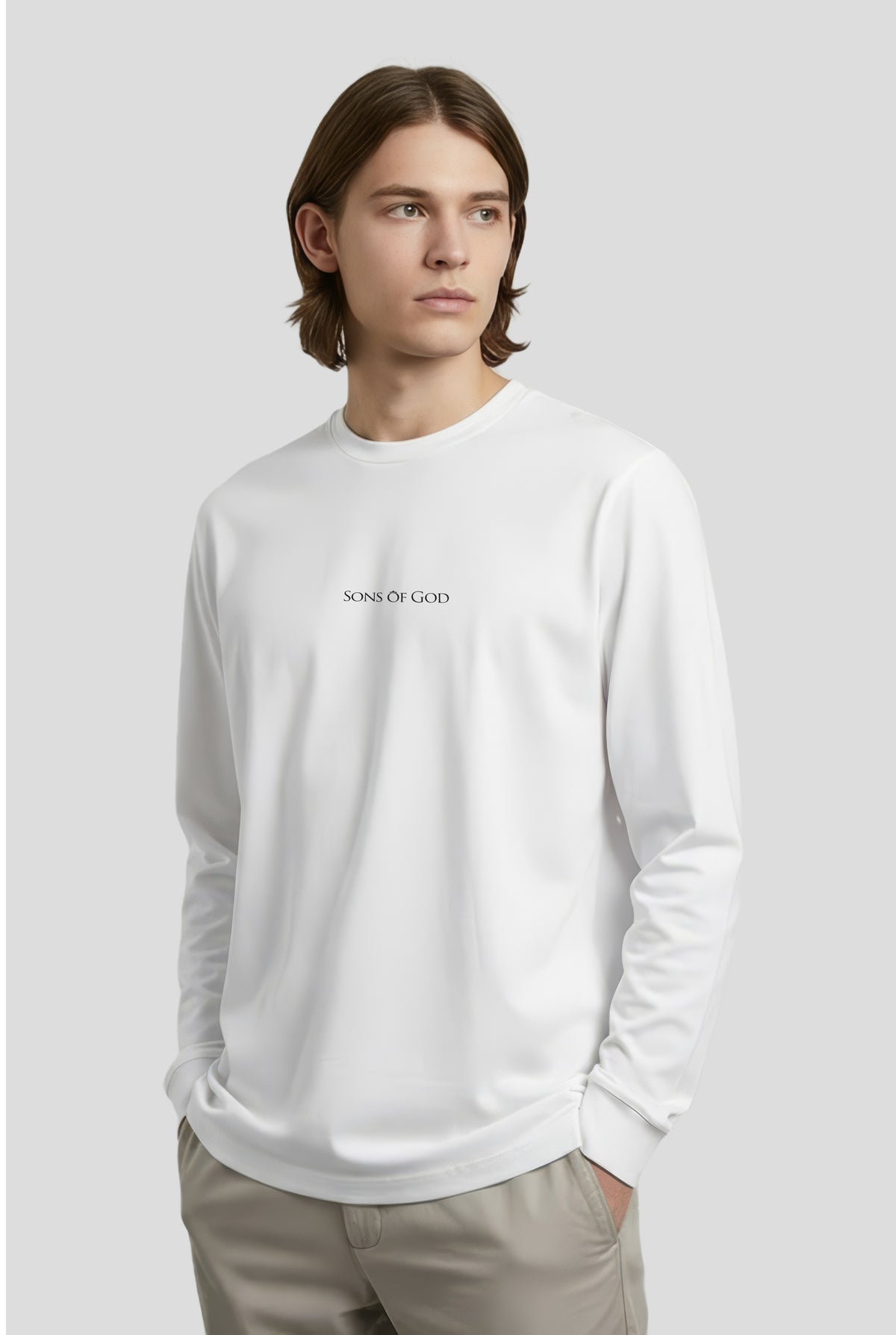 Herren Longsleeve Sons of God Weiß