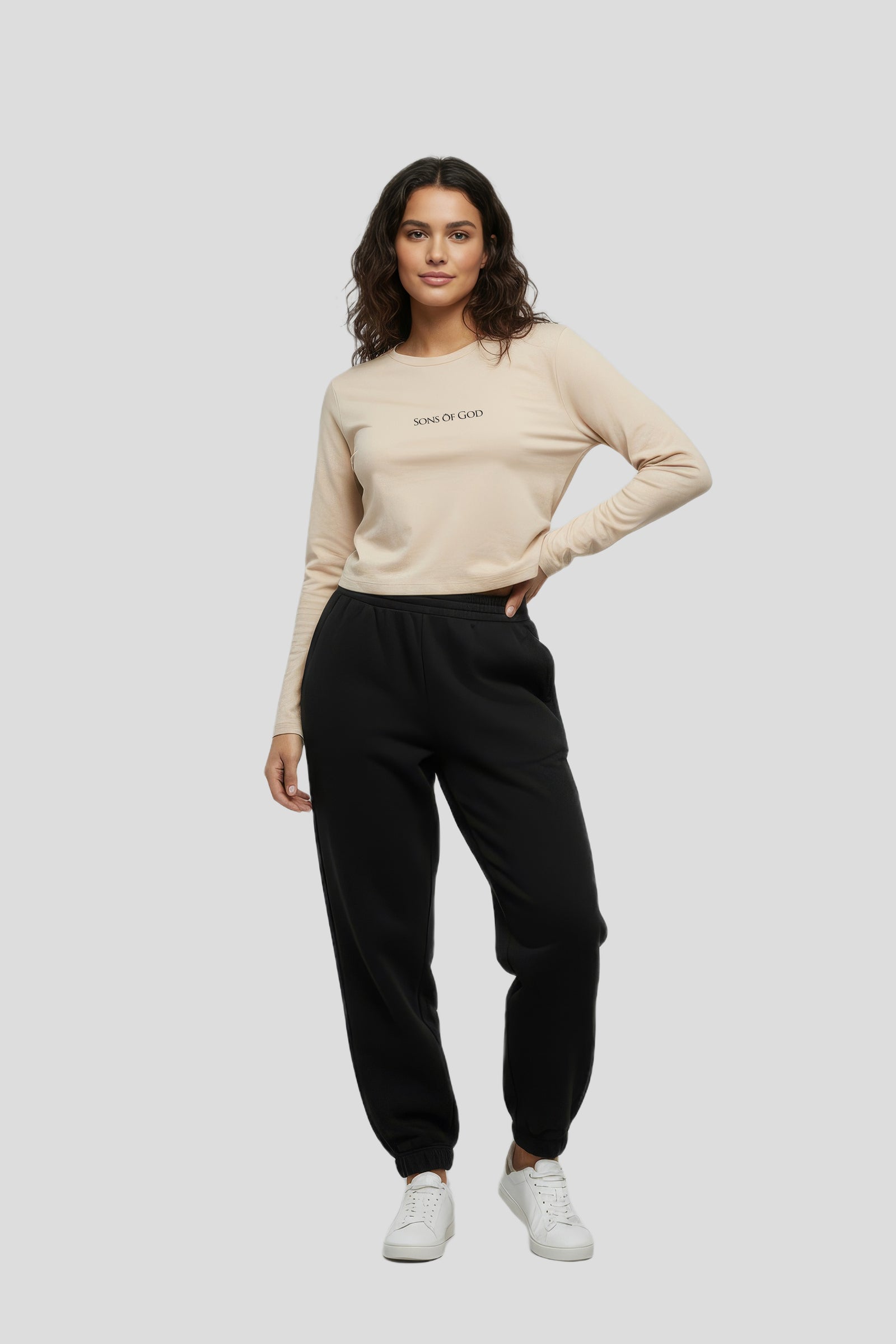 Damen Short Longsleeve  Sons of God Beige