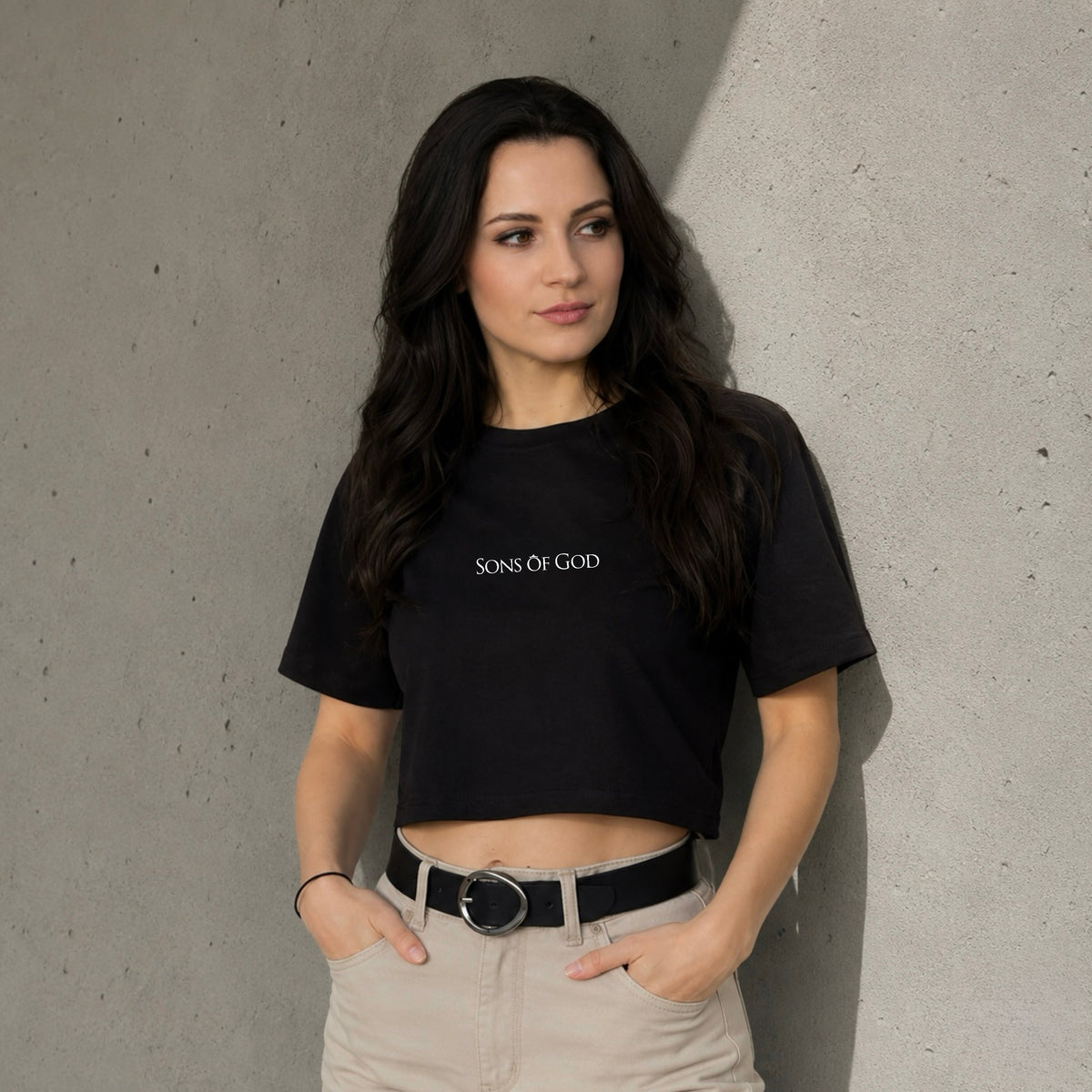 Damen Boxy Fit Sons of God Schwarz