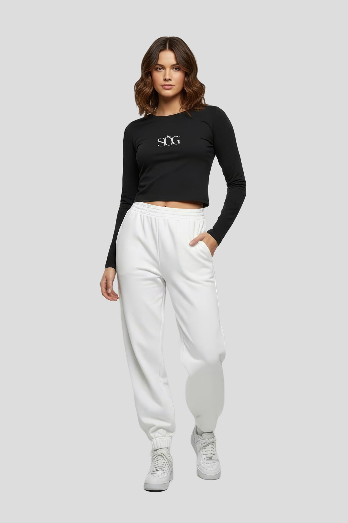 Damen Short Longsleeve SOG Schwarz