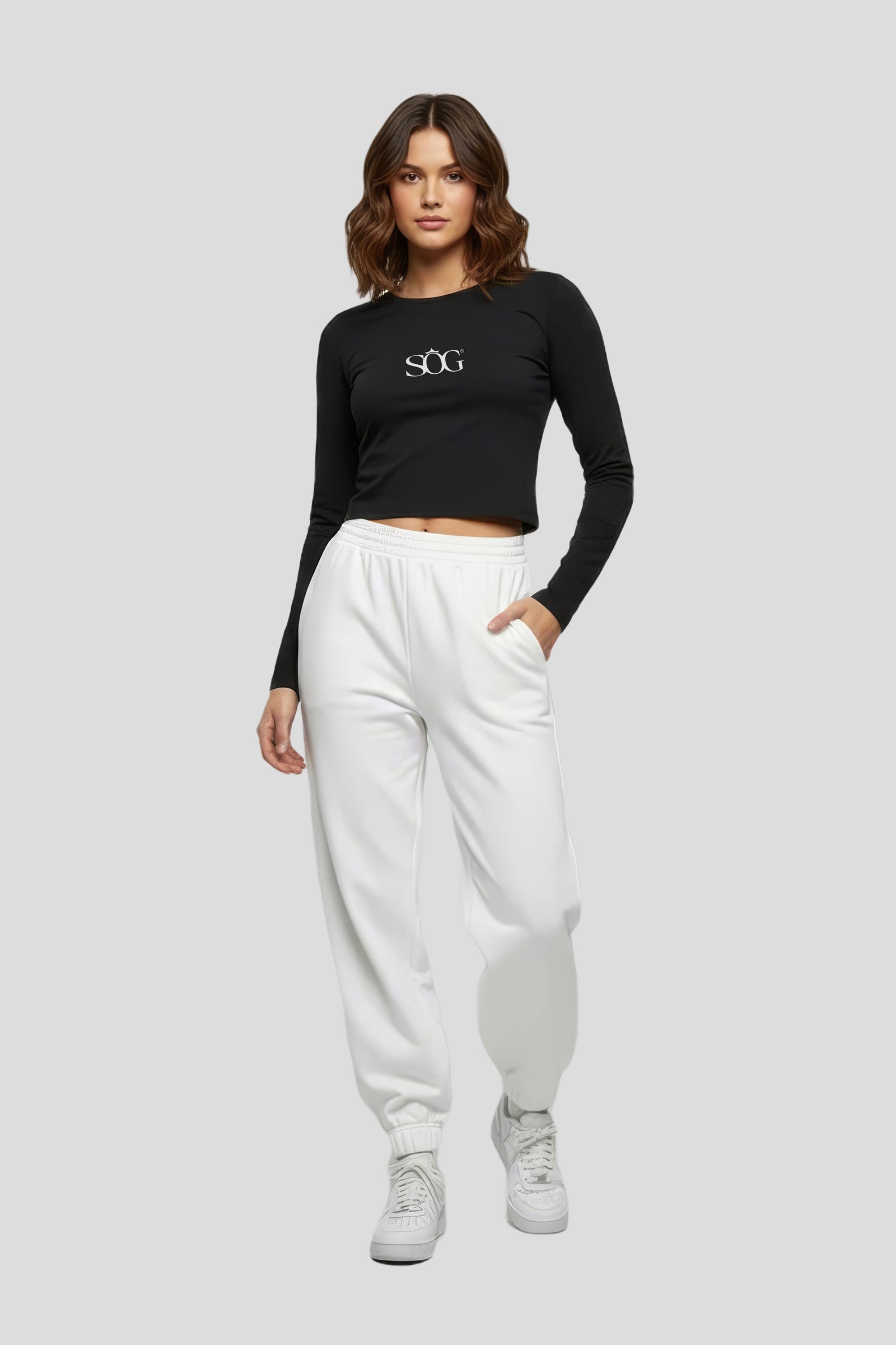 Damen Short Longsleeve SOG Schwarz